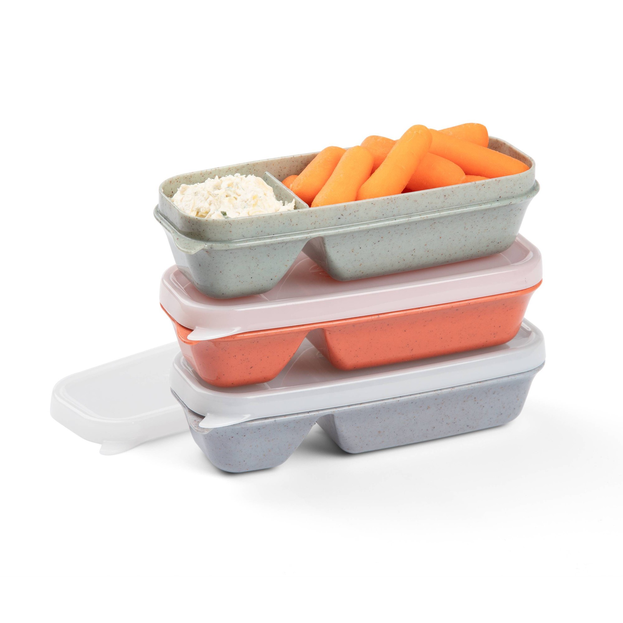 Food Storage Prep Containers - 漏れ防止スナック＆ディップ食品保存容器、しっかり密閉できる蓋付き、食事の準備、ランチ、旅行の鮮度保持に最適