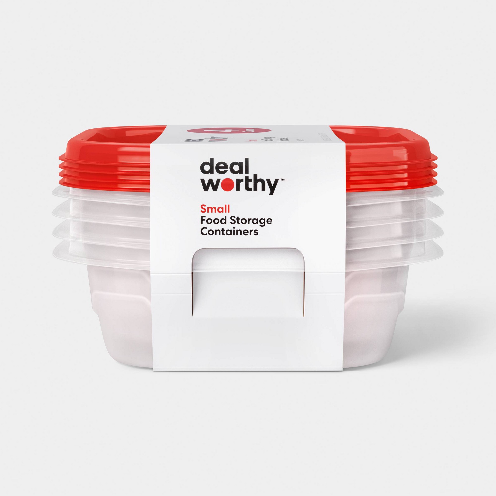 Food Storage Prep Containers - 4個入り小型正方形食品保存容器、スナップ蓋付き、23オンス再利用可能なパントリー用食事準備ボックス（鮮度保持用）