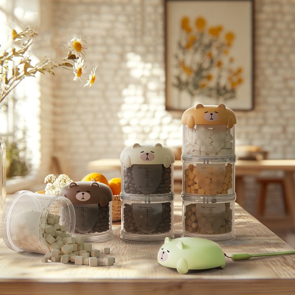 Food Storage For Dog - 実用的なプラスチック製多層キャットフードボックス防湿かわいい犬用スナック収納ボックス密封ペットフード包装ボックス犬の散歩用