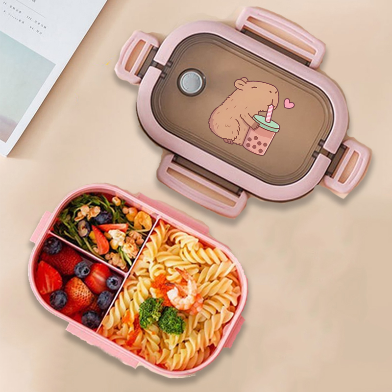 Food Storage Cupboard - カピバラ弁当箱アニメ動物プリント食品保存容器子供学校ピクニック弁当箱男の子女の子オフィスディナーケース