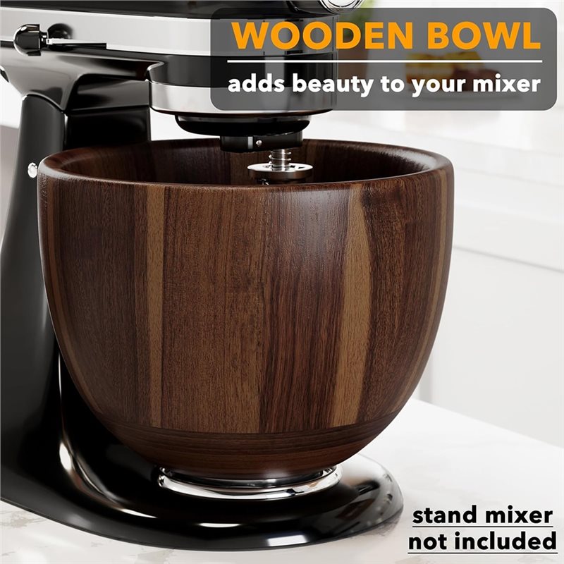 Kitchenaid Mixer Hand Mixer - キッチンエイド4.5&5QTアカシア木製ミキシングボウルホルダー-木製ボウルミキサー-スタンドミキサー、チルトヘッドモデルキッチン用