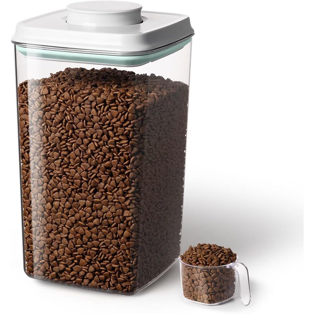 Food Storage For Dog - 130ml スコップ付き – 4L/4.2qt 気密ドッグフードコンテナ（キブル＆おやつ用）、BPAフリーのキャットフード保存容器、積み重ね可能な蓋付きプラスチック容器