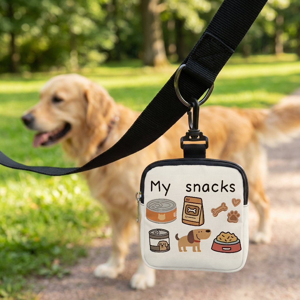 Food Storage For Dog - 新しい漫画風の猫用フードバッグ、犬の足跡柄のドッグフードバッグ、動物用スナックバッグ、外出用携帯ドッグフードバッグ、ペット用スナックバッグ