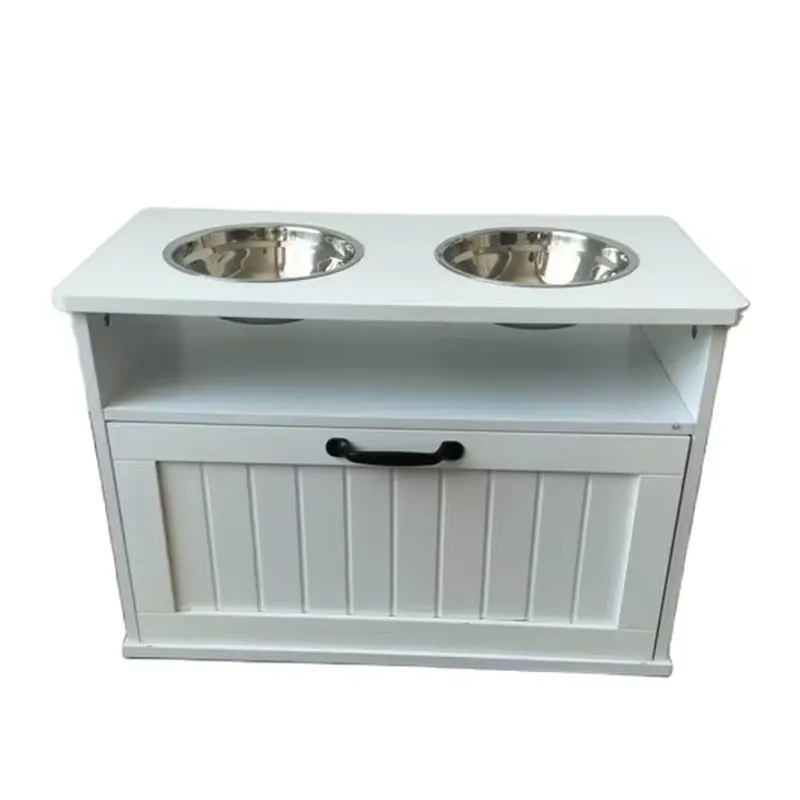 Food Storage For Dog - モダンな5Lステンレス製マグネット式ドア付きドッグフード収納キャビネット、ポータブル屋外給餌ステーション、ソリッドパターン、自動式