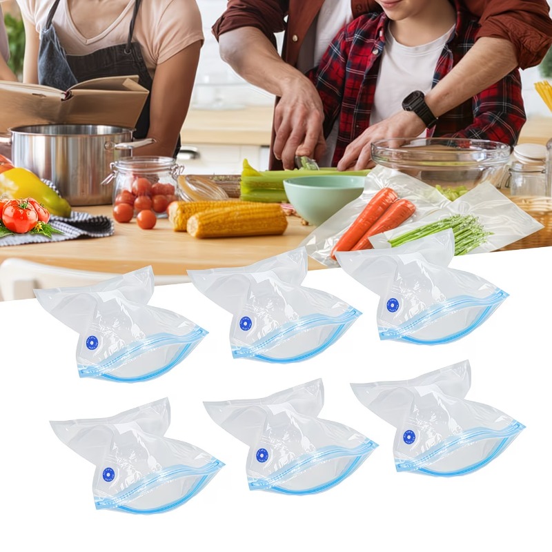Food Storage Long Term - プロ仕様の真空シーラーバッグセット、ハンドポンプ付き、複数サイズ、長期食品保存、冷凍庫整理、肉類用