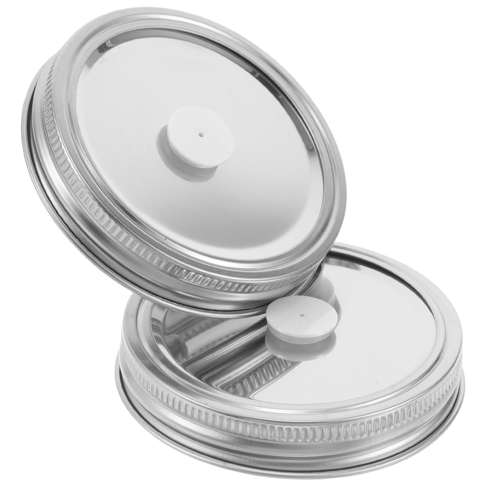 Food Storage Types - 2個入りメイソンジャー真空シーラー蓋 ステンレス製分割型気密ジャー蓋キット 食品保存用真空シールバルブ