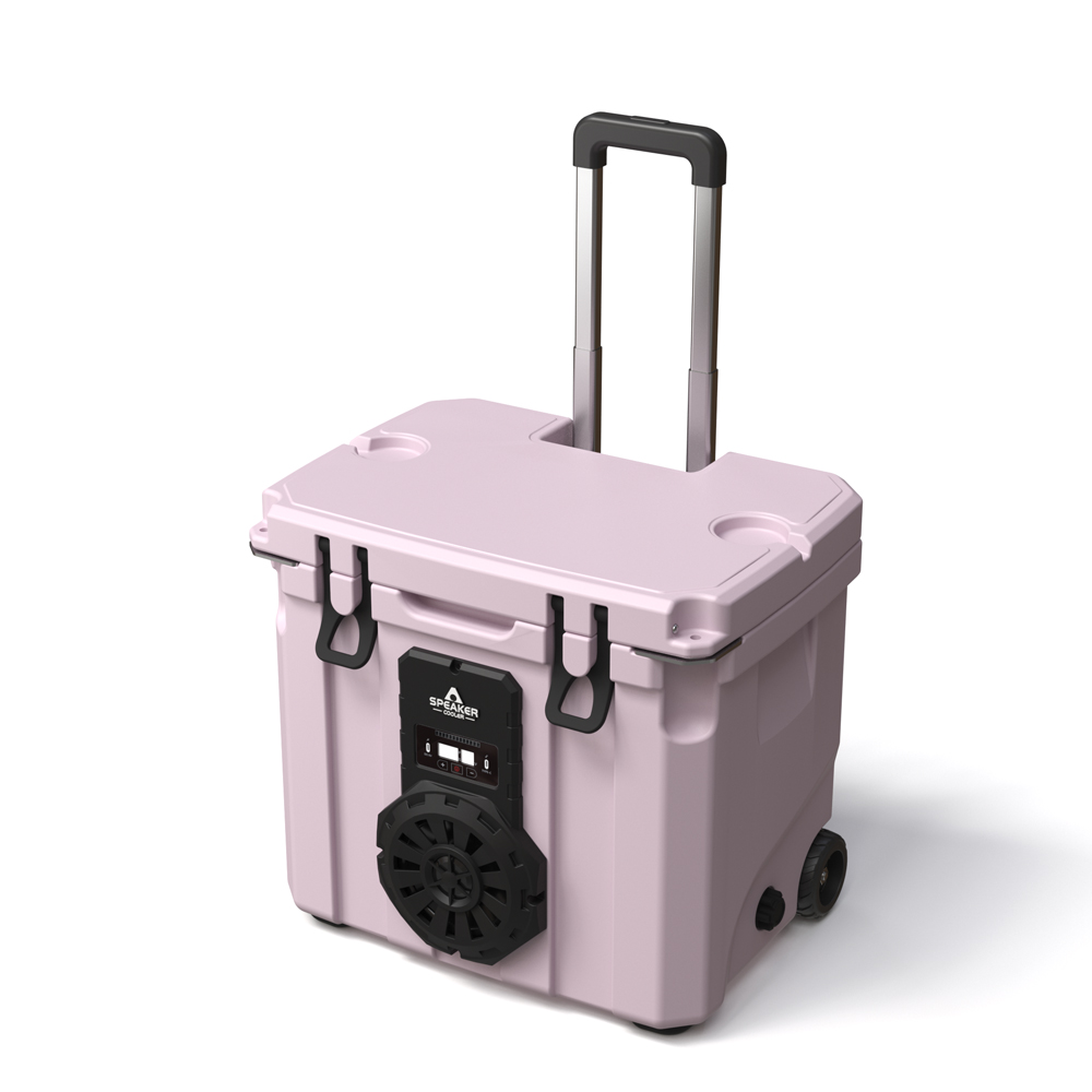 Food Storage Usa - 35L屋外用断熱防水PE PUホイール付きクーラーボックス、スピーカー搭載、5日間のワインや食品の保管に最適、キャンプ用