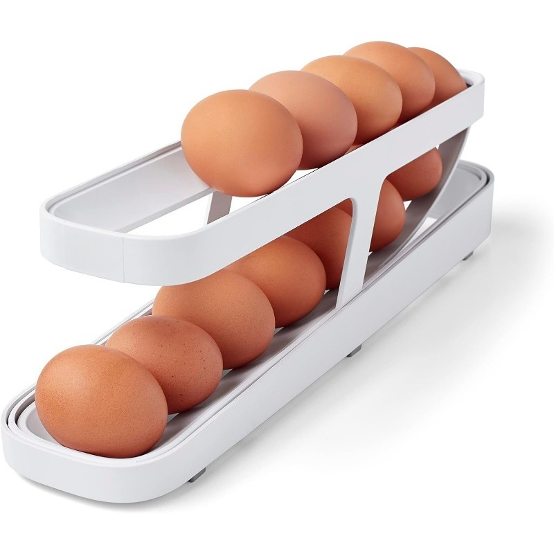 Food Storage Types - 卵ディスペンサー（二層式）、省スペースの回転式卵ディスペンサーと冷蔵庫収納用オーガナイザー