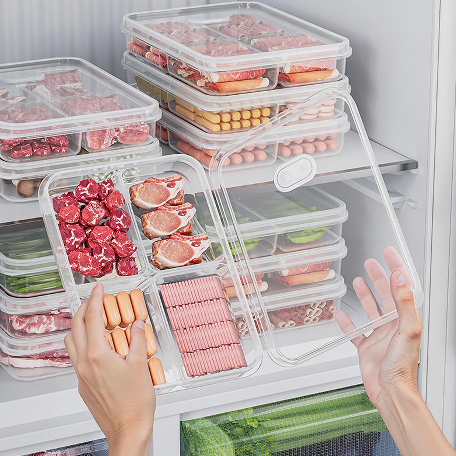 Food Storage Utensils - 1PC 冷蔵庫収納ボックス肉野菜鮮度保持収納ボックス透明食品保存ボックスキッチンオーガナイザーボックス