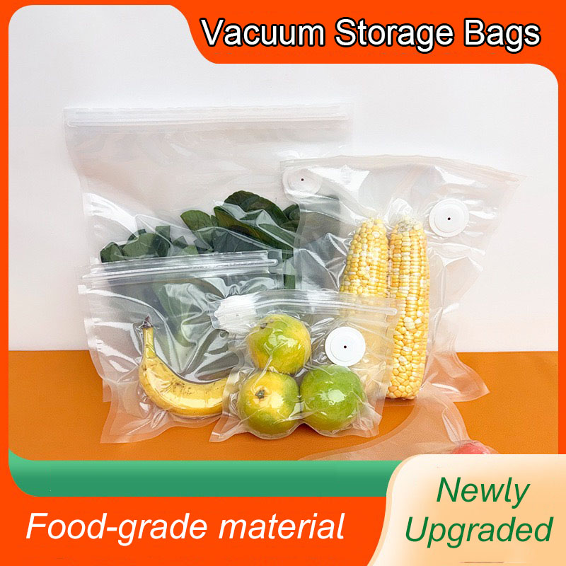 Vacuum Sealer Bag - 新しい再利用可能な真空保存袋 キッチン野菜果物包装袋 食品シーラーバッグ 鮮度保持シーリングポーチ