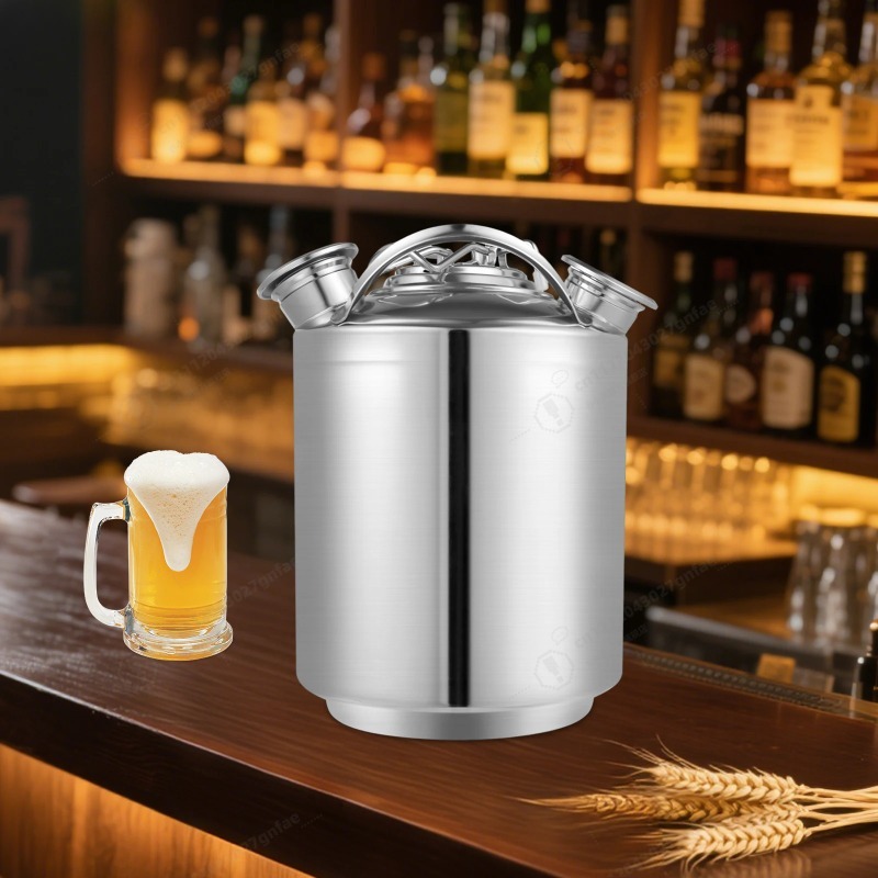 Food Storage Types - 10Lステンレス製ビールライン洗浄ケグ（ドラフトビールマシン用）、3ヘッド洗浄バレル食品保存バケツ（A/Sタイプスピア付き）