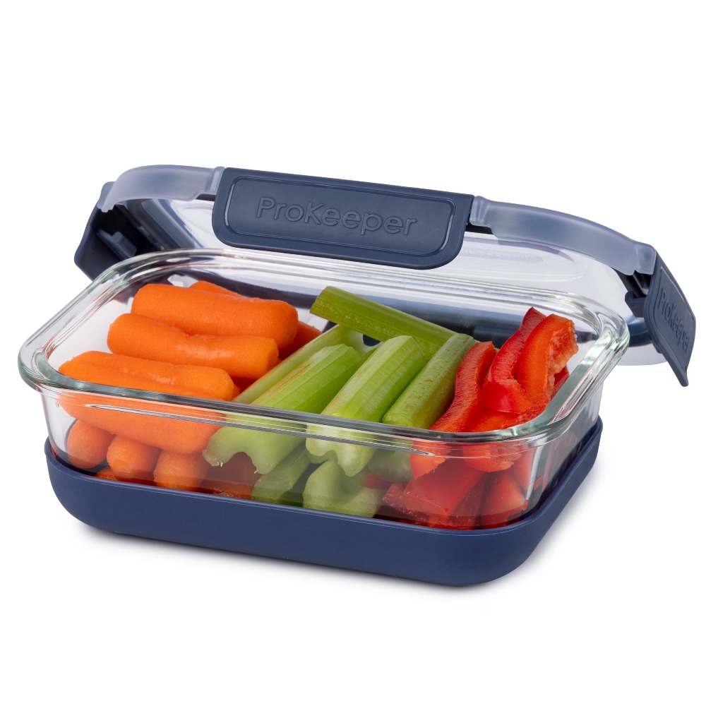 2.8カップガラス製食品保存容器、シリコンベースと気密ロック - Food Storage Prep Containers のレビューと価格