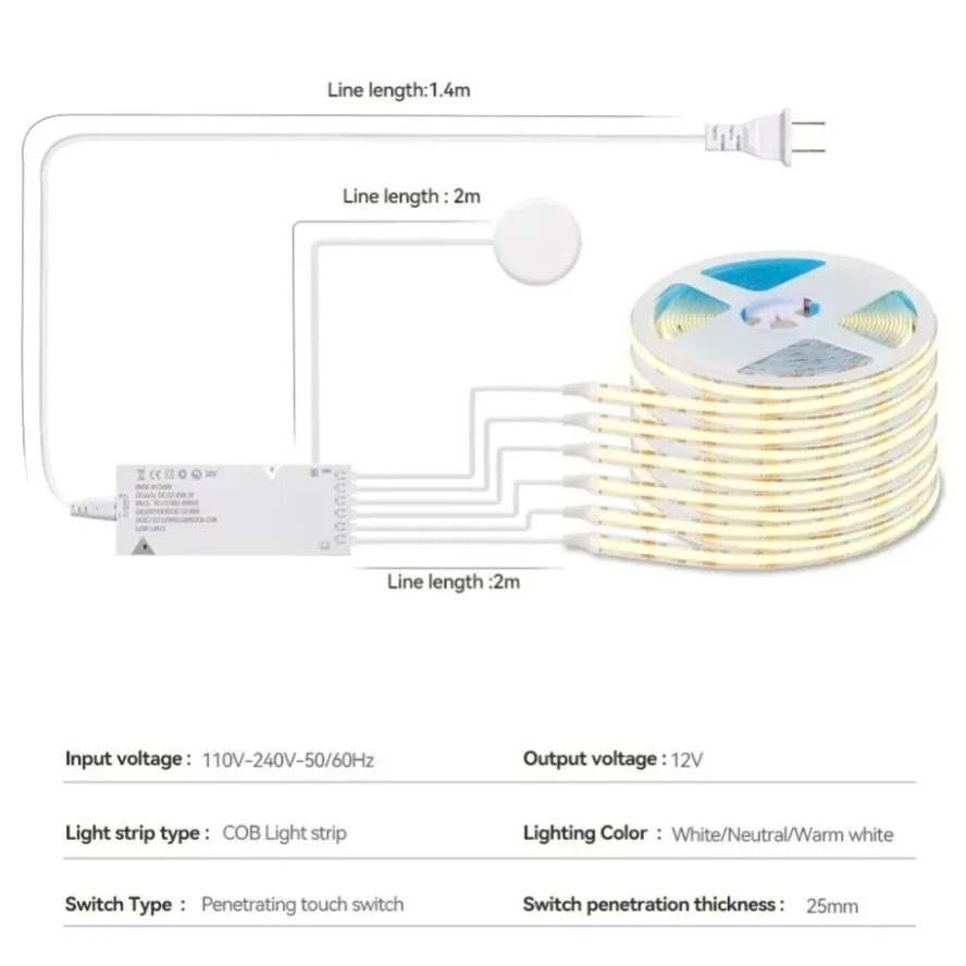 同期キャビネットライトスマートセンサースイッチCOBミラーL - Food Storage Utensils のレビューと価格