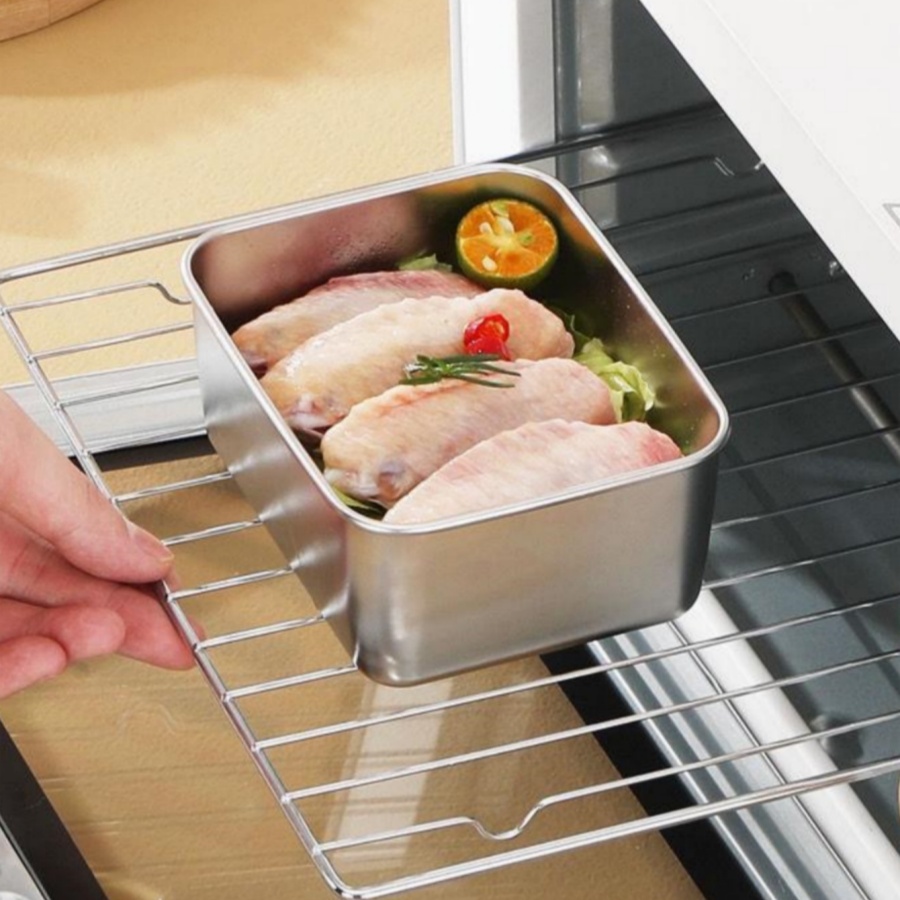 1-2-3個入り 長方形 ステンレス製 食品保存容器 冷蔵庫 - Food Storage Prep Containers のレビューと価格