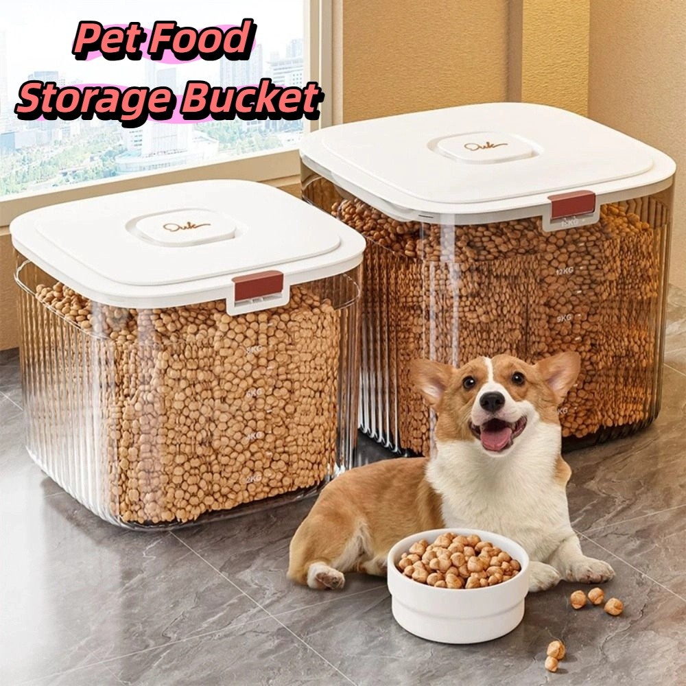 フリップカバー付きドッグフード収納容器 透明 大容量 猫用ド - Food Storage For Dog のレビューと価格