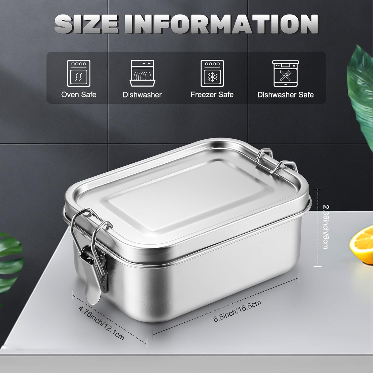ステンレス製食品保存容器 蓋付き ランチボックス 冷蔵庫オー - Food Storage Utensils のレビューと価格