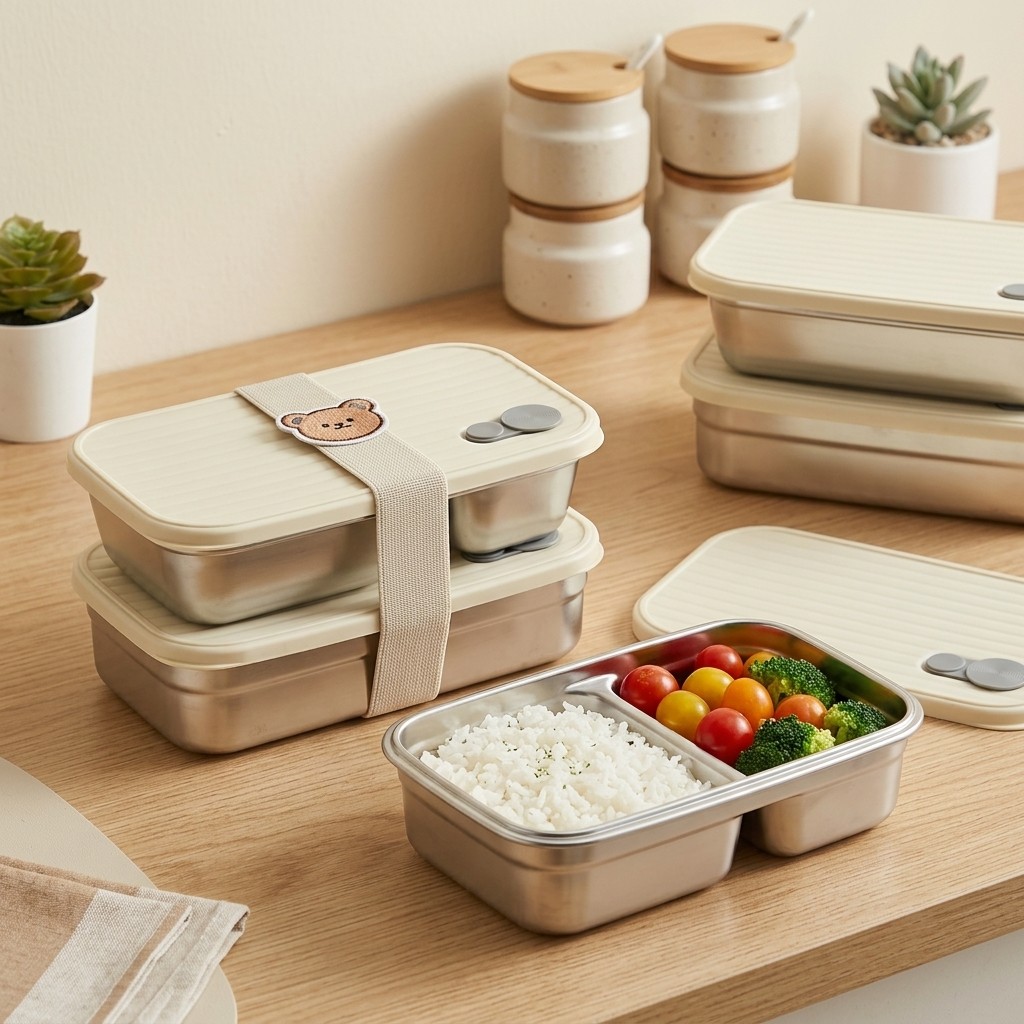 ステンレス製弁当箱、金属製ランチボックス、電子レンジ対応食品 - Food Storage Prep Containers のレビューと価格