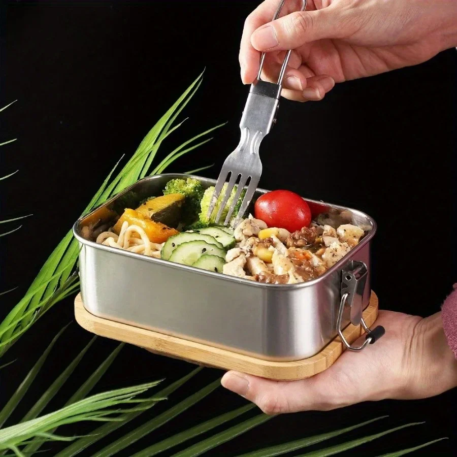 新しい304ステンレス製竹製蓋付きランチボックス、和風蓋付き - Food Storage Cupboard のレビューと価格