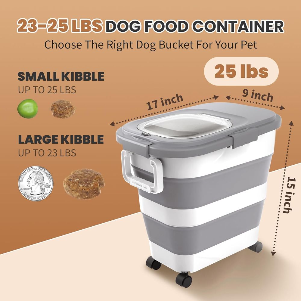気密性のあるドッグフード保存容器、蓋付き折りたたみ式大型ペッ - Food Storage For Dog のレビューと価格