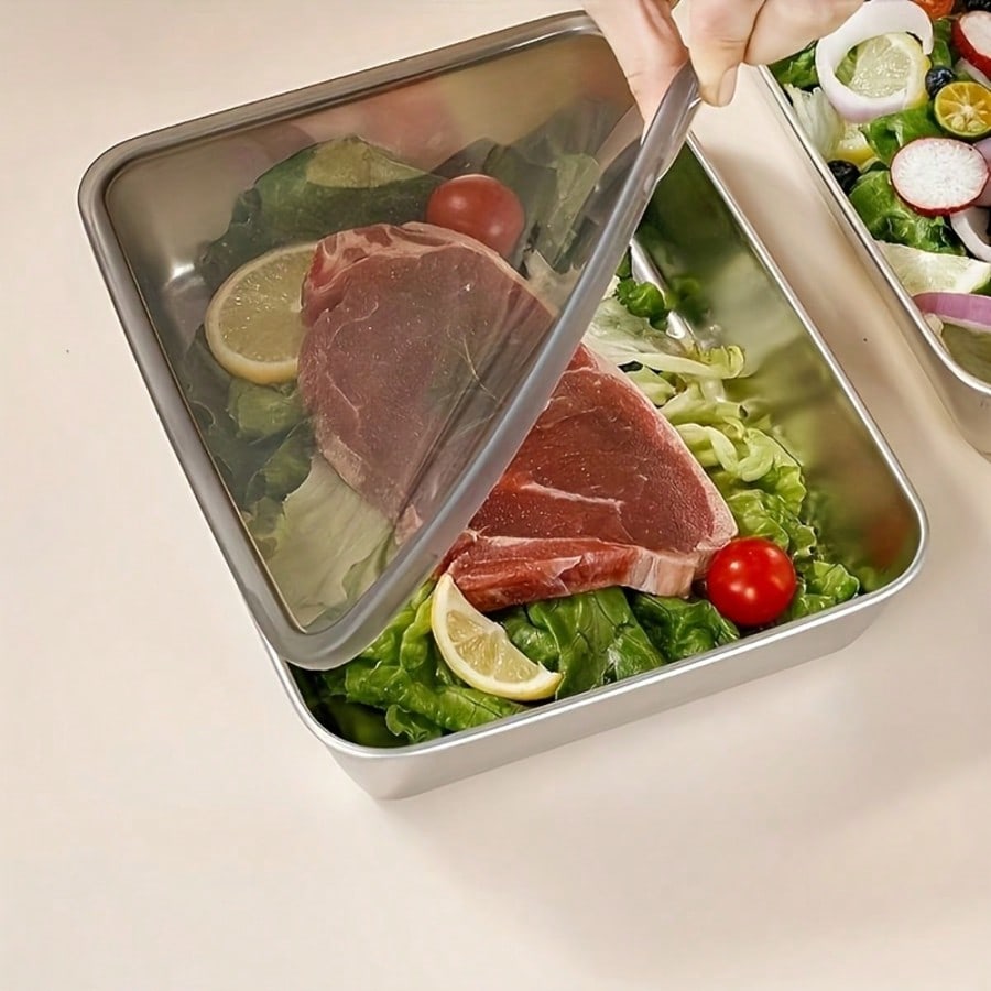6個セット（3つの容器＋3つの蓋）ステンレス製食品保存容器セ - Food Storage Prep Containers のレビューと価格