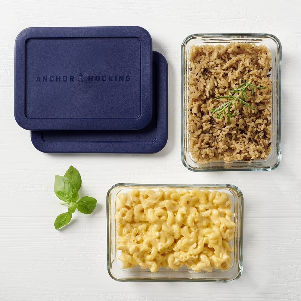蓋付きガラス製食品保存容器、3カップ長方形、2個セット - Food Storage With Glass Lids のレビューと価格