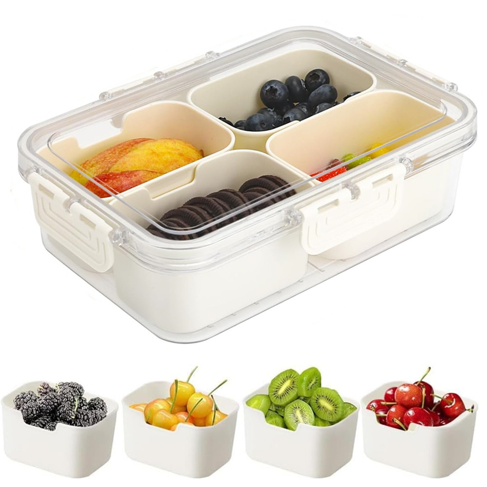 ポータブル食品保存箱、スナック収納ボックス、蓋付き4つのコン - Food Storage Cupboard のレビューと価格