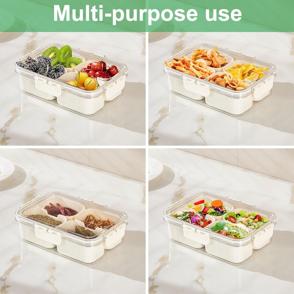 ポータブル食品保存箱、スナック収納ボックス、蓋付き4つのコン - Food Storage Cupboard のレビューと価格