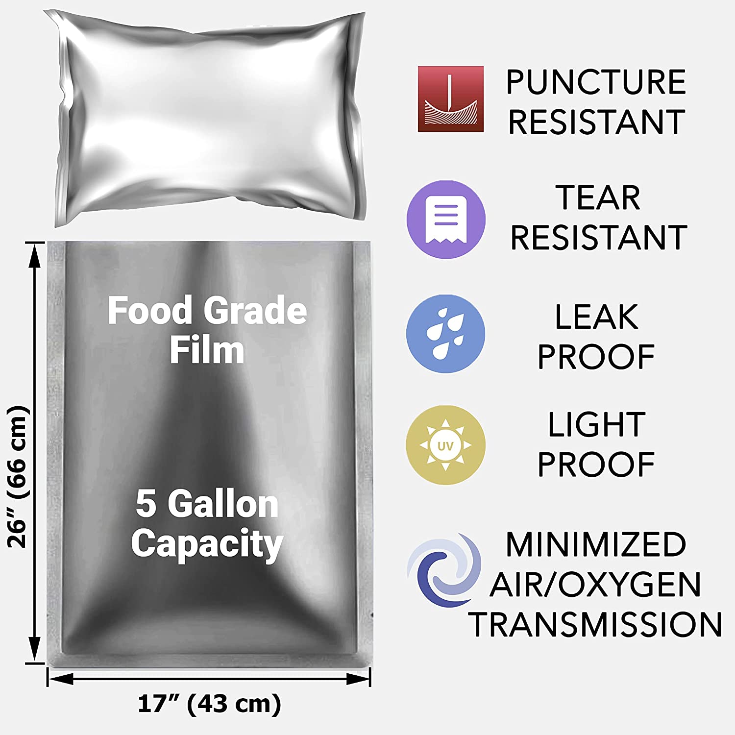 10 パック 5 ガロンマイラーバッグアルミホイル食品長期保 - Food Storage Long Term のレビューと価格