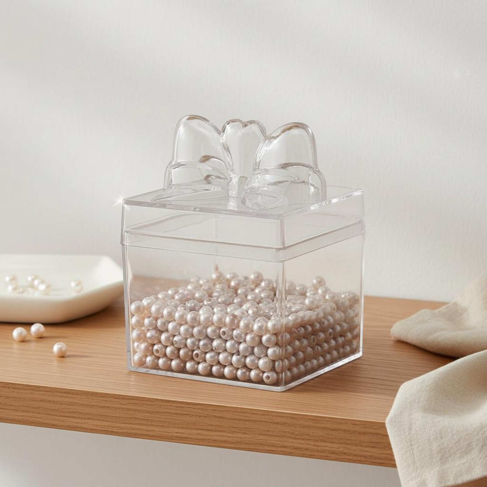 透明プラスチック製キャンディボックス、リボン付き多目的透明キ - Food Storage Usa のレビューと価格