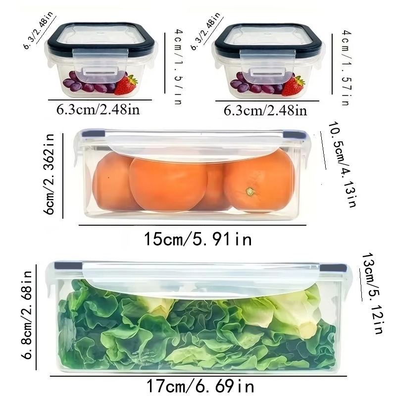 8個セットには、4つの容器と4つの蓋が含まれています。気密食 - Food Storage Cupboard のレビューと価格
