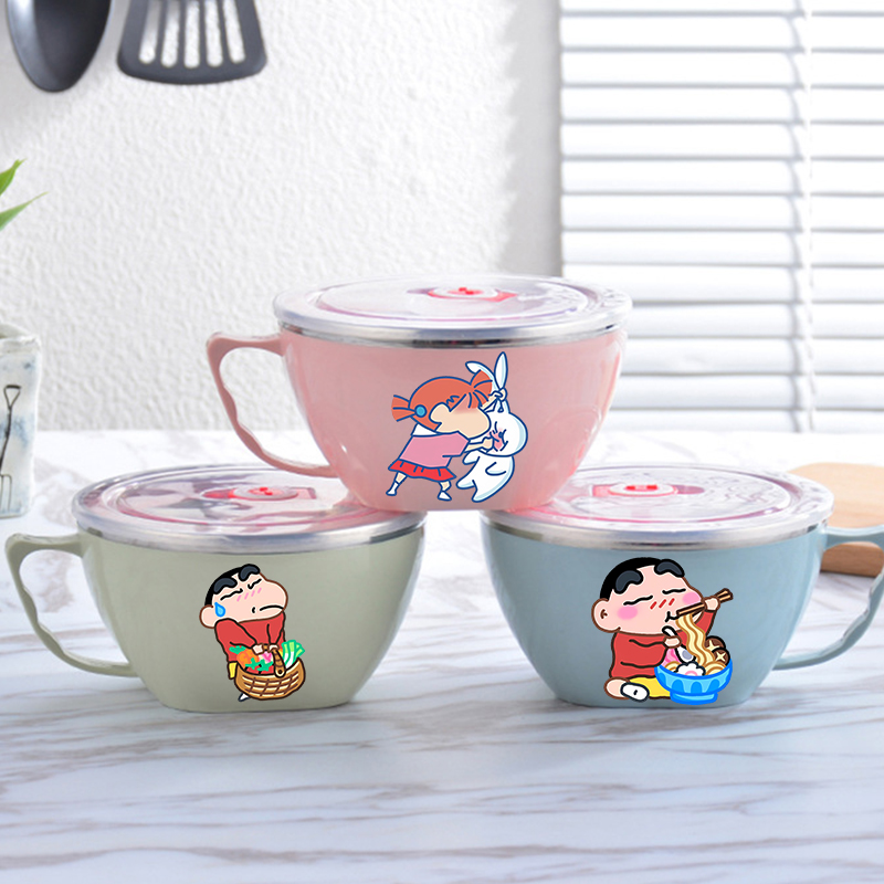 クレヨンしんちゃんヌードルボウル大容量ステンレスボウル二層熱 - Food Storage Utensils のレビューと価格