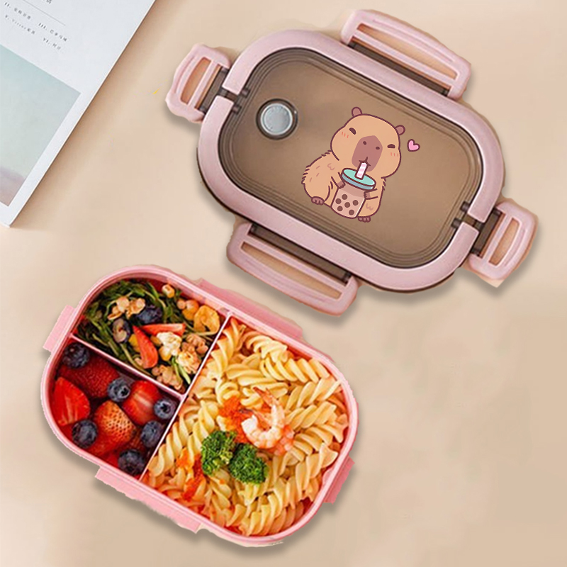 カピバラ弁当箱アニメ動物プリント食品保存容器子供学校ピクニッ - Food Storage Cupboard のレビューと価格