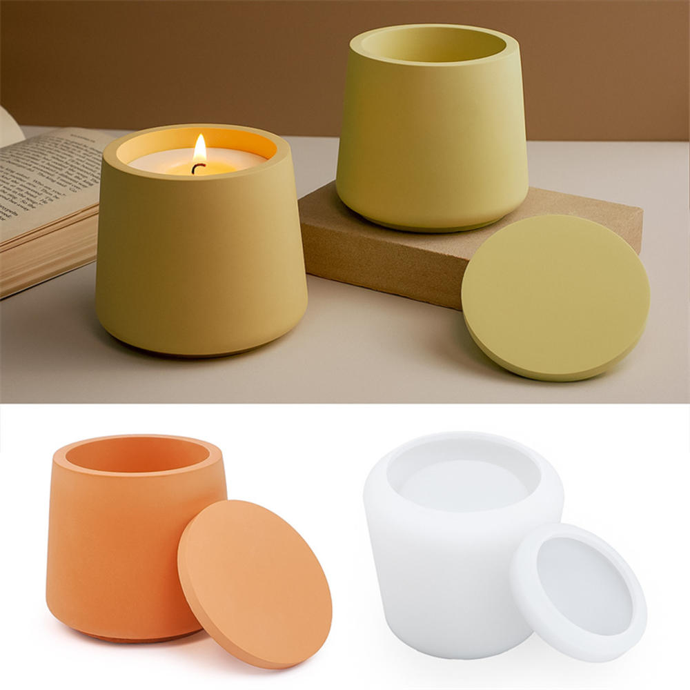 キャンドルジャーシリコンモールド蓋付き DIY ラウンドジュ - Food Storage Utensils のレビューと価格
