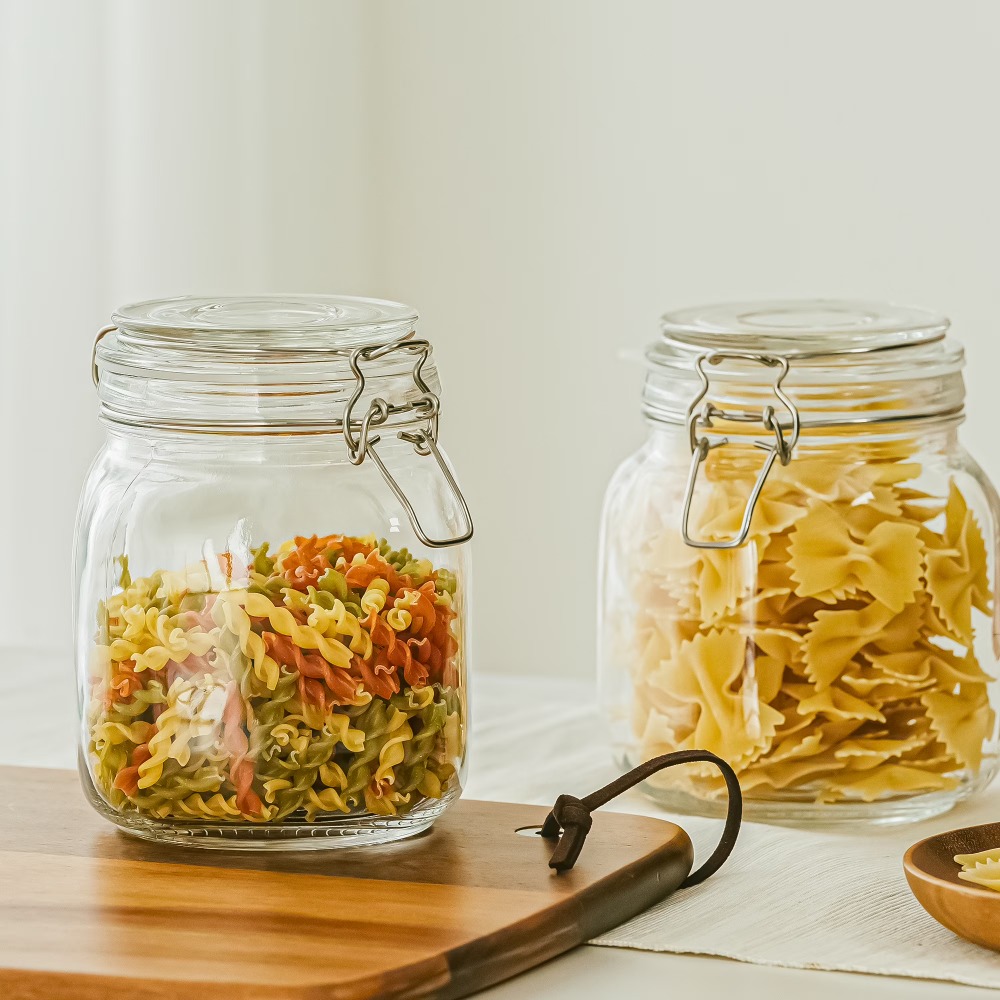 メインステイズ 38オンス ガラス製食品保存容器 ロック式密 - Food Storage With Glass Lids のレビューと価格