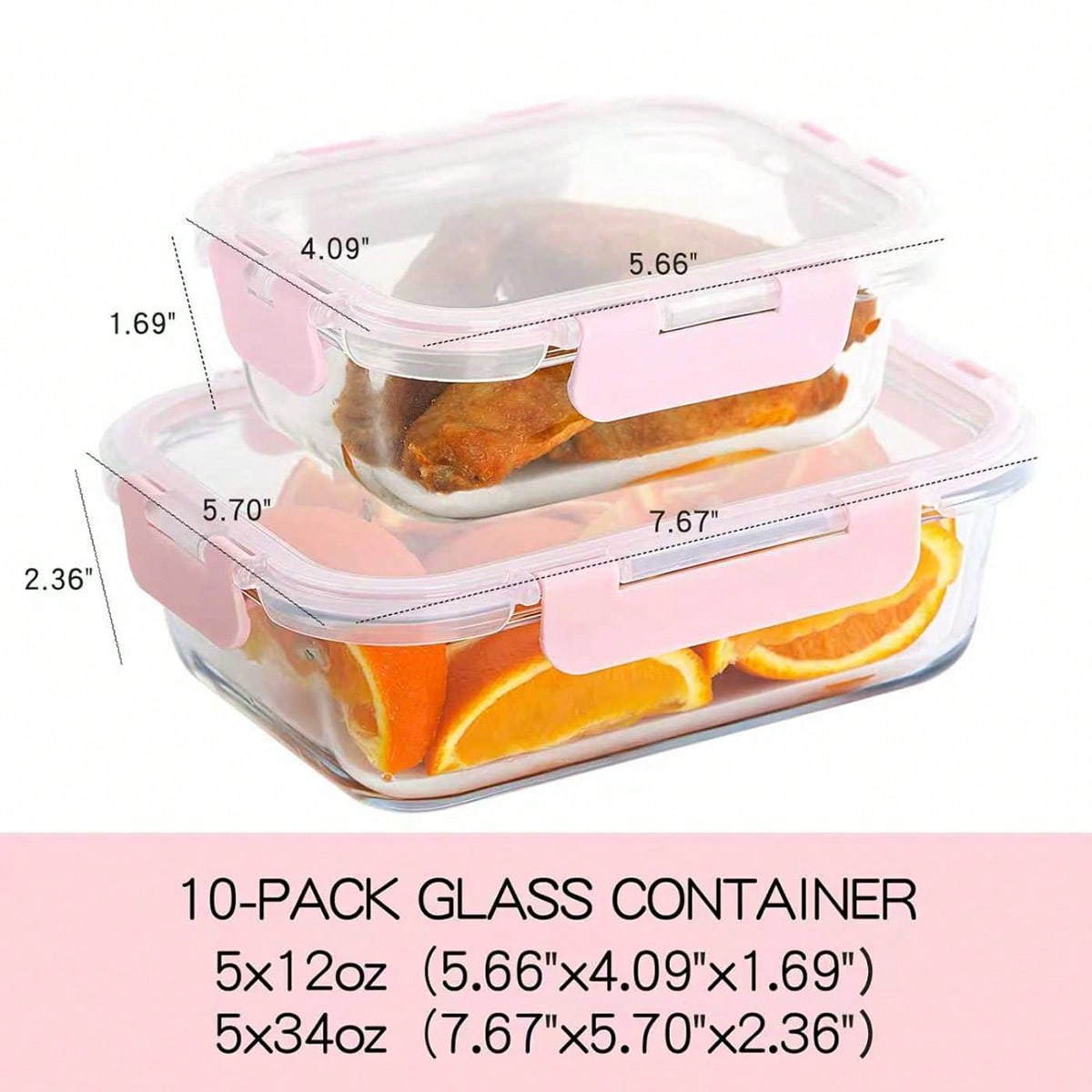 10個入りガラス製ミールプレップ容器、蓋付き食品保存容器、気 - Food Storage Cupboard のレビューと価格
