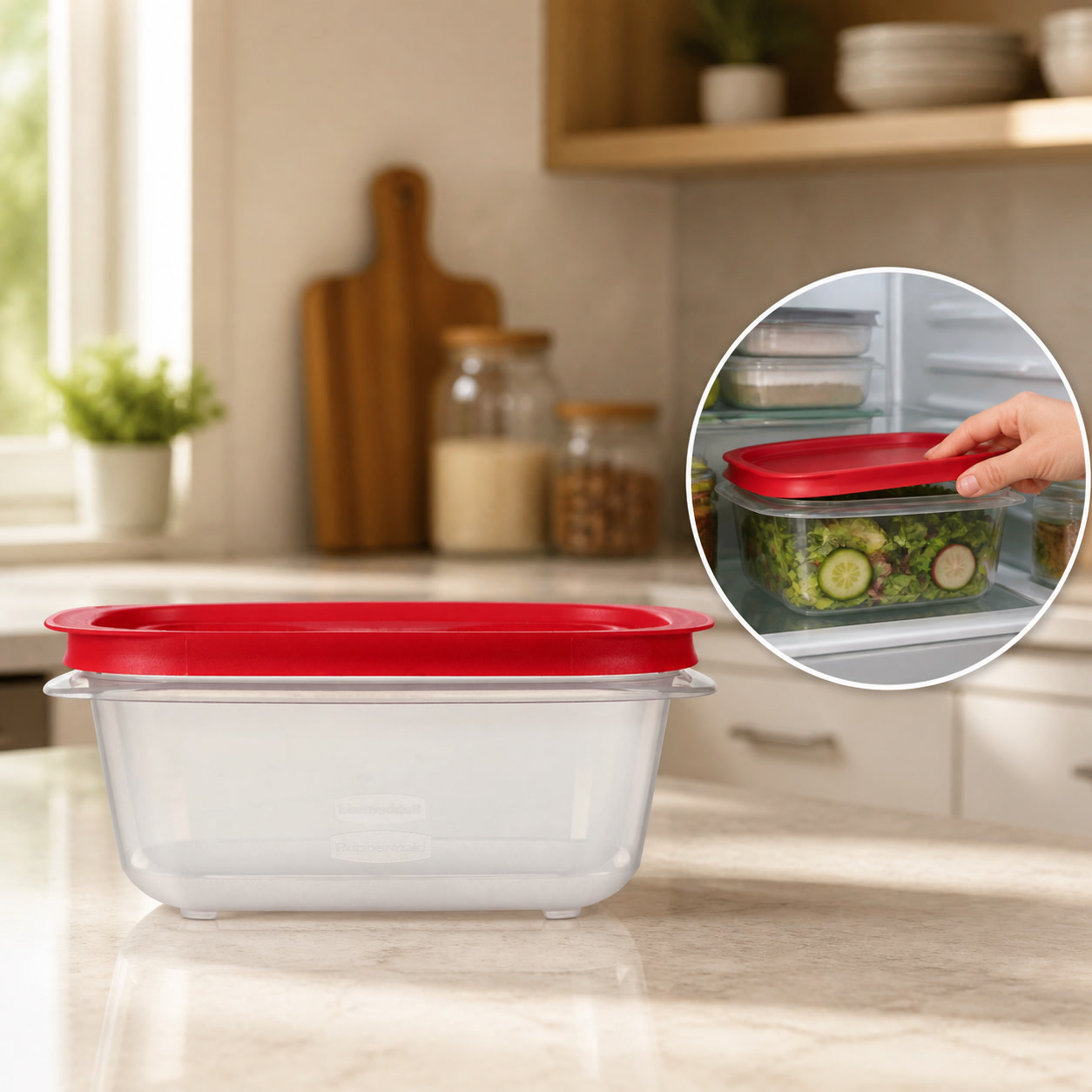 5.26カップ長方形食品保存容器、赤いイージーストア蓋付き、 - Food Storage Prep Containers のレビューと価格