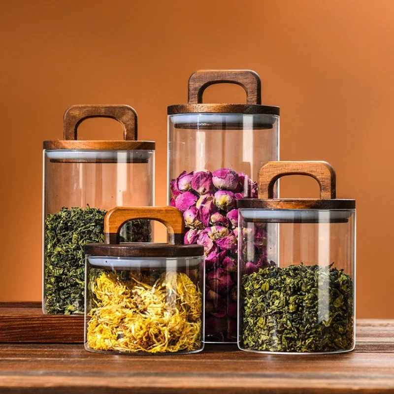 透明なガラス瓶 竹蓋付き 密封キャニスター 食品保存容器 ル - Food Storage With Glass Lids のレビューと価格