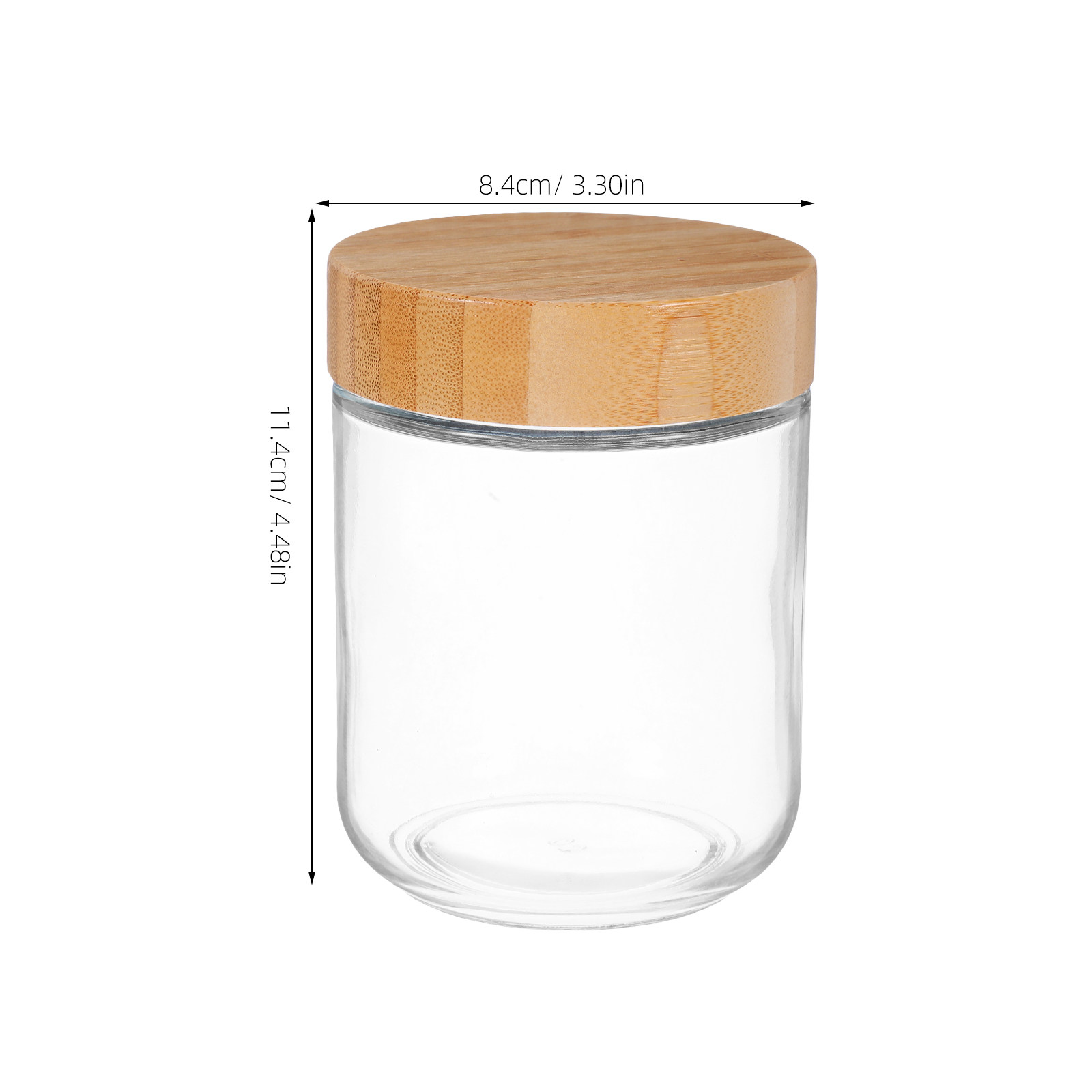 竹製蓋付き透明ガラスジャー4個セット、気密性のある食品保存容 - Food Storage With Glass Lids のレビューと価格
