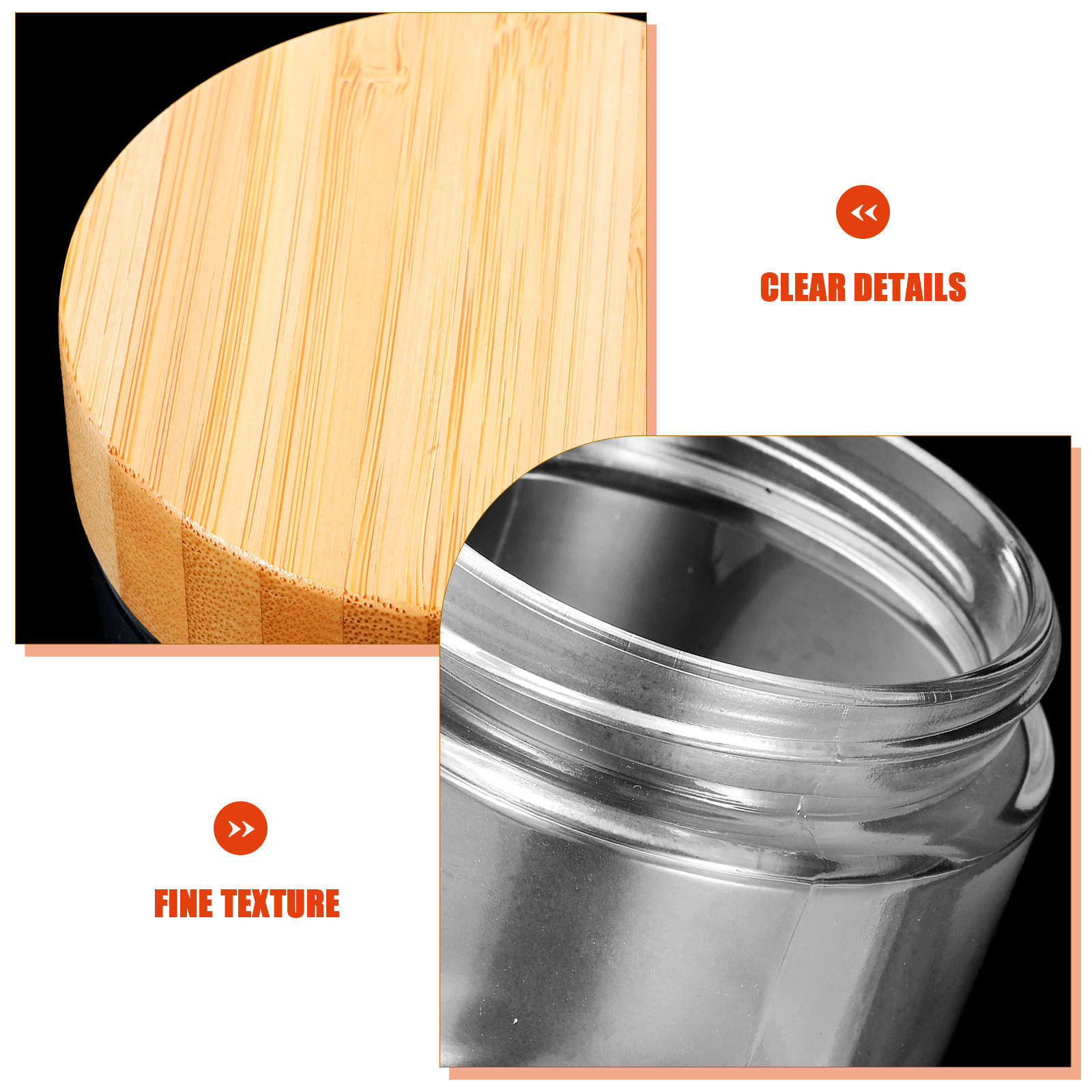 竹製蓋付き透明ガラスジャー4個セット、気密性のある食品保存容 - Food Storage With Glass Lids のレビューと価格