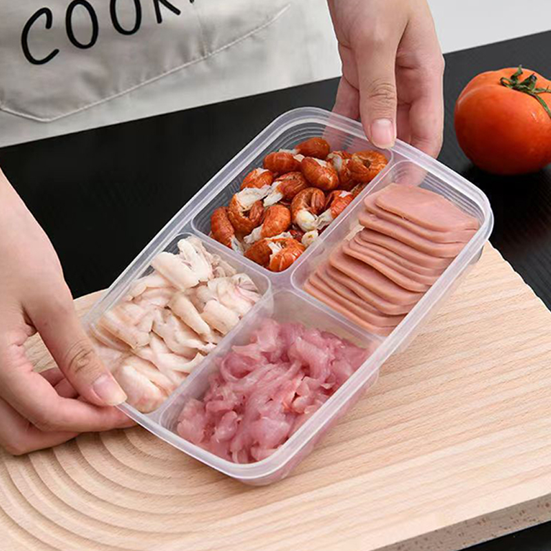 新しい【4グリッドプラスチック収納ボックスポータブルコンパー - Food Storage Cupboard のレビューと価格