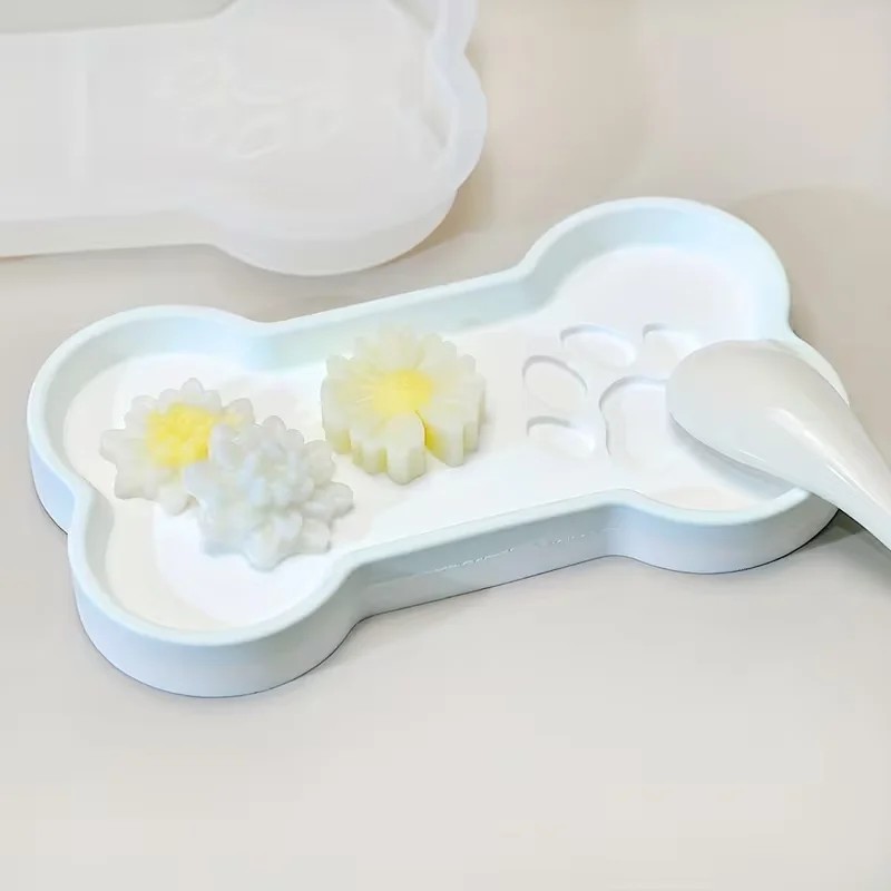 最高品質DIY猫の足と骨の形をしたシリコンモールド収納トレイ - Food Storage For Dog のレビューと価格