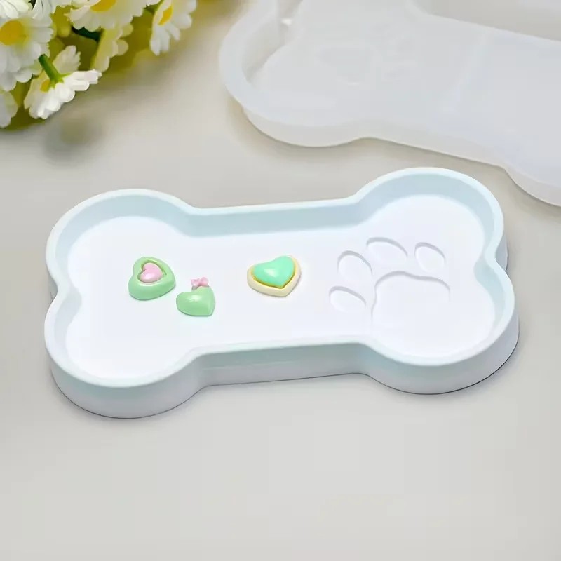 最高品質DIY猫の足と骨の形をしたシリコンモールド収納トレイ - Food Storage For Dog のレビューと価格