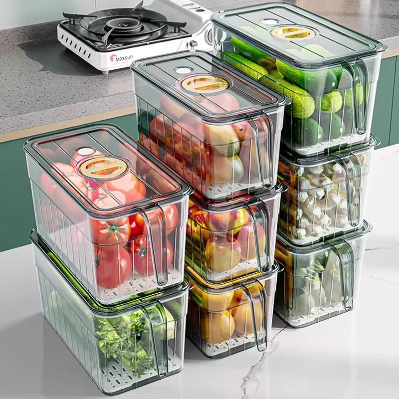 冷蔵庫整理収納ボックス、卵、果物、野菜、食品グレードの収納小 - Food Storage Cupboard のレビューと価格