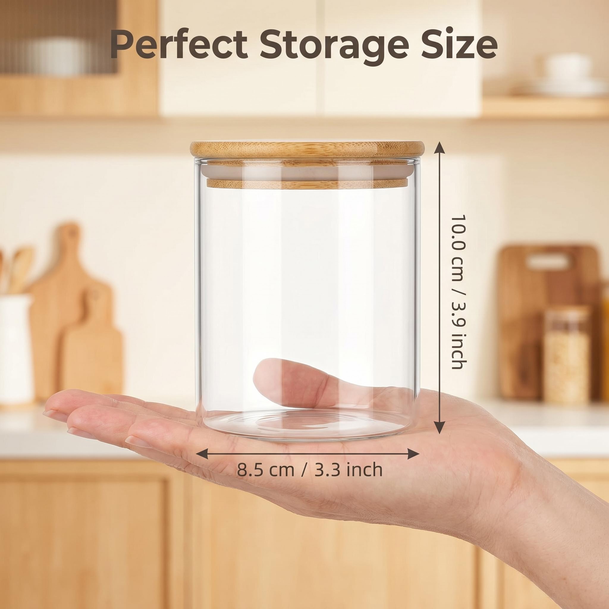 9個の透明ガラス保存容器、竹製の気密蓋付き、積み重ね可能な乾 - Food Storage With Glass Lids のレビューと価格