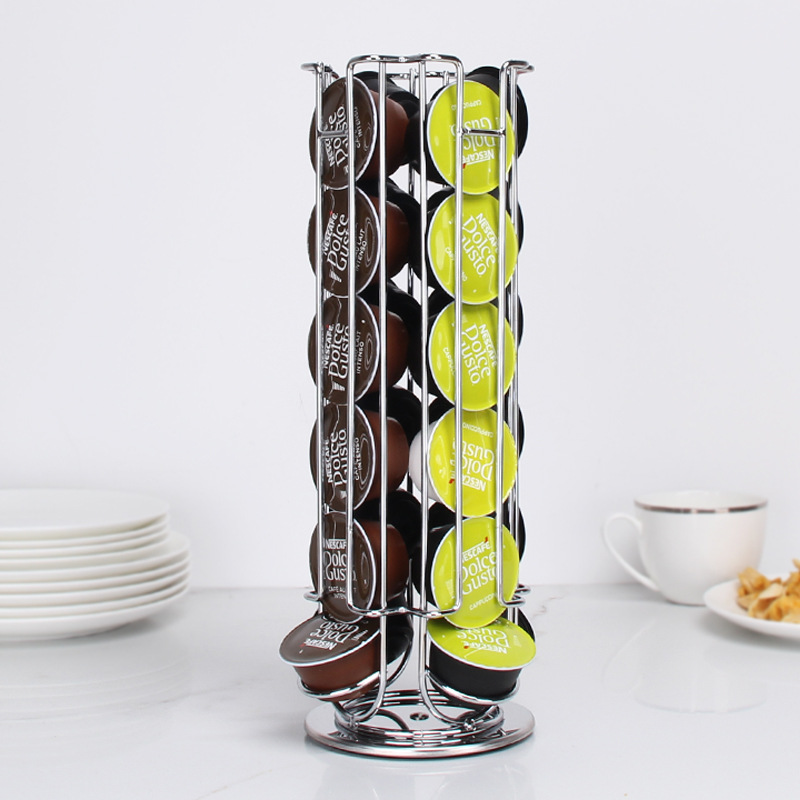 新ゴールド24カップ回転可能なコーヒーポッド用ドルチェグスト - Food Storage Types のレビューと価格