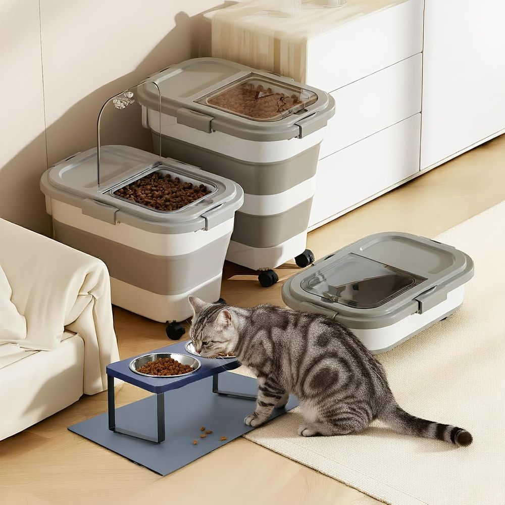 15ポンドの犬/猫用フード収納容器、折りたたみ式フード収納容 - Food Storage For Dog のレビューと価格