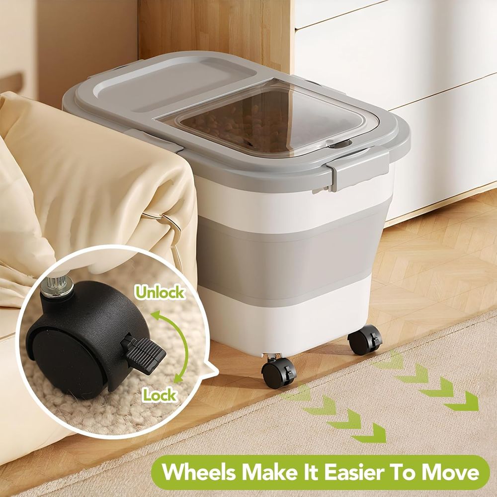 15ポンドの犬/猫用フード収納容器、折りたたみ式フード収納容 - Food Storage For Dog のレビューと価格