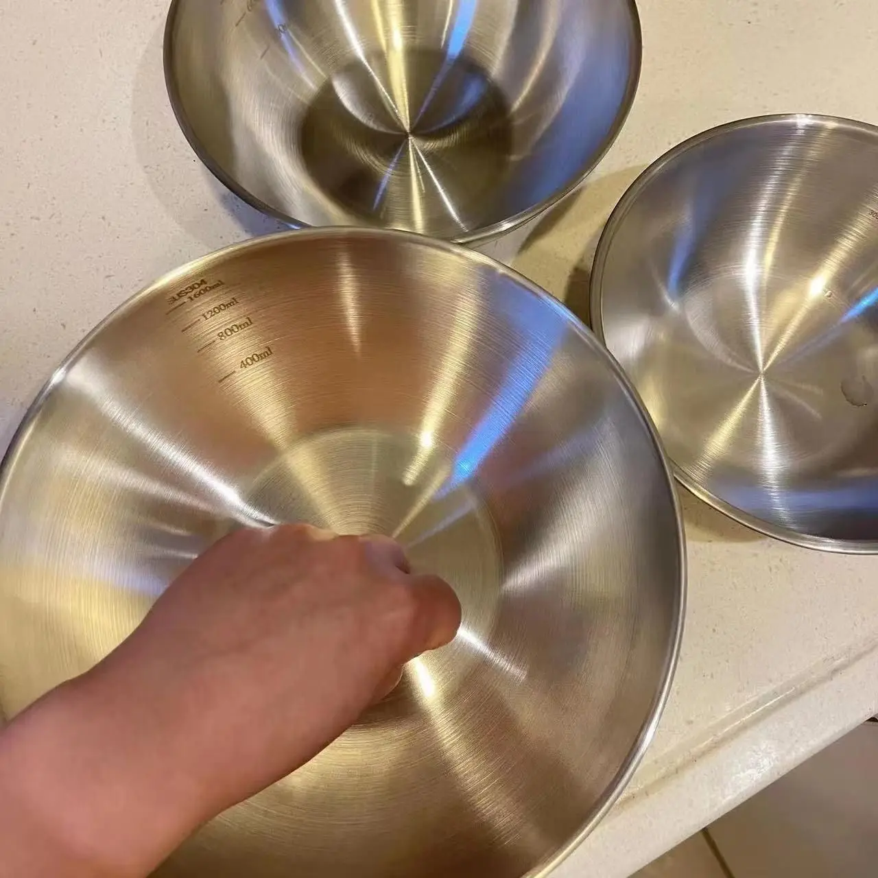 1～3個のステンレス製ボウルセット、計量機能付き、調理、ベー - Food Storage Utensils のレビューと価格