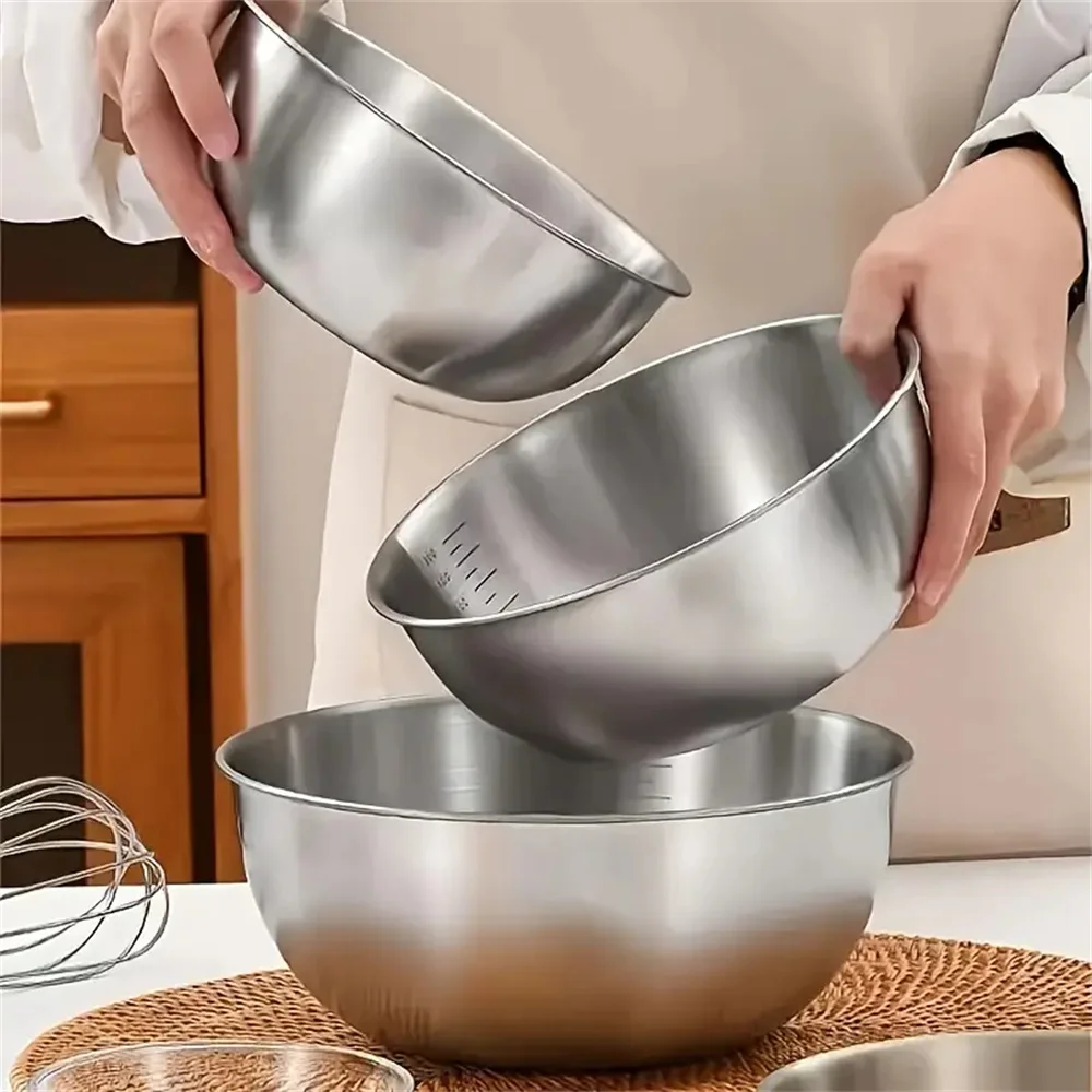 1～3個のステンレス製ボウルセット、計量機能付き、調理、ベー - Food Storage Utensils のレビューと価格