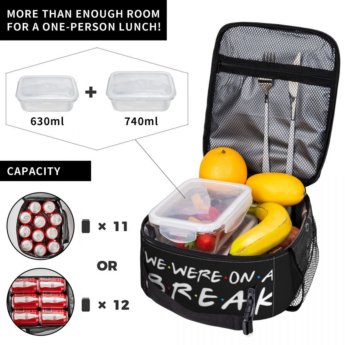 友達テレビ番組面白い引用断熱ランチバッグ学校オフィス用休憩中 - Food Storage Quotes のレビューと価格